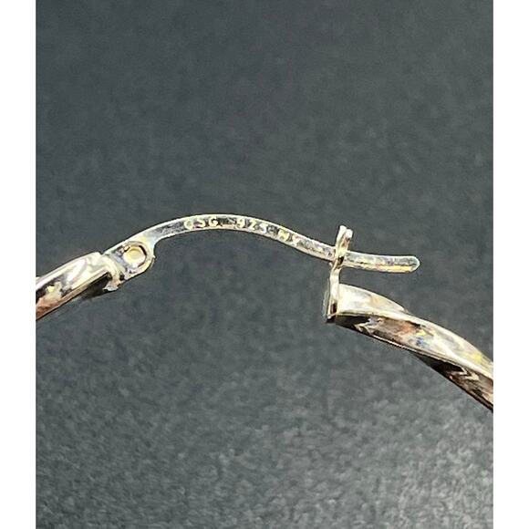 Sterling Silver 925 Twisted Rope Hoop Earrings 2" Diameter OSG Stamped 4.6g - Picture 8 of 8